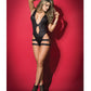 Mapale Wet Look Bodysuit with Removable Harness Black XL