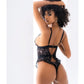 Mapale Embroidered Peek a Boo Bodysuit Black L/XL Mapale