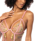 Mapale Floral Embroidered Teddy with Underwire Cup & Garters Pink Large Mapale