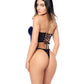 Mapale Underwire Bustier with Removeable Straps & Adjustable Panty 2 pc Set | Black/Blue L/XL Mapale