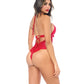 Mapale Lace in Confidence Teddy with Hook & Eye Closure & Side Lace Up Detail | Red L/XL Mapale