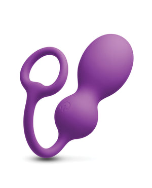Techno Bop Butt Plug with Cock Ring - Violet