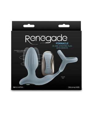 Renegade Pinnacle Cock Ring & Gyrating Prostate Massager - Gray Renegade