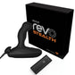 Black remote control device with Nexus Revo Stealth Remote Control Rotating Prostate Massager and packaging on a white background