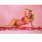 RSVP by Oh la la Cheri Cherry Strappy Lace Unlined Underwire Bra with Heart Ring Detail & Panty Red XL RSVP by Oh la la Cheri