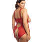 RSVP by Oh la la Cheri Lace Open Cup & Crotchless Teddy Red QN RSVP by Oh la la Cheri