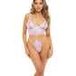 RSVP by Oh la la Cheri Zoe Peek A Boo Soft Cup Lace Teddy with G-String Back Lavendula L/XL RSVP by Oh la la Cheri