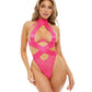 RSVP by Oh la la Cheri Lucky Open Cup Wide Elastic & Lace Teddy Pink Yarrow L/XL RSVP by Oh la la Cheri