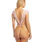 RSVP by Oh la la Cheri Imani Eyelash Lace Soft Cup High Leg Teddy Pink Tulle L/XL RSVP by Oh la la Cheri