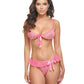 Oh La La Cheri Aubrielle Diamond Mesh Underwire Bra with Thong 2 pc Set - Pink MD