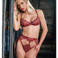 Oh La La Cheri Arielle Lace Unlined Underwire 2 pc Set with Ring Detail | Burgundy L/XL Oh La La Cheri