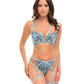 Oh La La Cheri Emilia Floral Embroidered 2 pc Set with Strapping Details & Attached Double Garter | Blue SM Oh La La Cheri