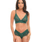 Oh La La Cheri Alessia Soft Cup Lace & Mesh 2 pc Set with Ruffle Details - Green MD Oh La La Cheri