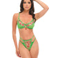 Oh La La Cheri Cheri Underwire Embroidered 2 pc Set with Cherry Charm Details | Neon Green SM Oh La La Cheri