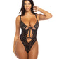 RSVP by Oh la la Cheri Femi Unlined Underwire Stretch Lace Teddy with Rhinestone Charm Black XL RSVP by Oh la la Cheri