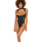 RSVP by Oh la la Cheri Josephine High Leg Teddy with Removable Fishnet Collared Harness Black XL