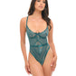 Oh La La Cheri Paisley Lace & Mesh Teddy with Bow Details - Turquoise L/XL Oh La La Cheri