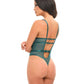 Oh La La Cheri Paisley Lace & Mesh Teddy with Bow Details - Turquoise L/XL Oh La La Cheri