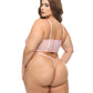 Oh La La Cheri Clarissa Embroidered Bustier with G-String 2 pc Set - Pink 1X Oh La La Cheri