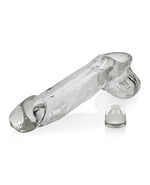 Oxballs Daddy Cocksheath in Clear shown with the separate nub insert beside it, no packaging