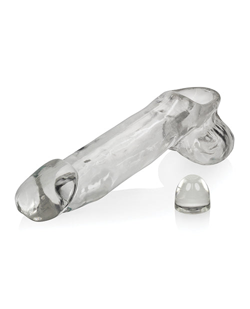 Oxballs Daddy Cocksheath in Clear shown with the separate nub insert beside it, no packaging