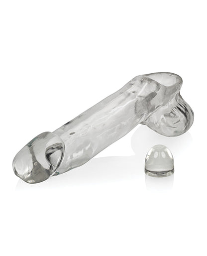 Oxballs Daddy Cocksheath in Clear shown with the separate nub insert beside it, no packaging