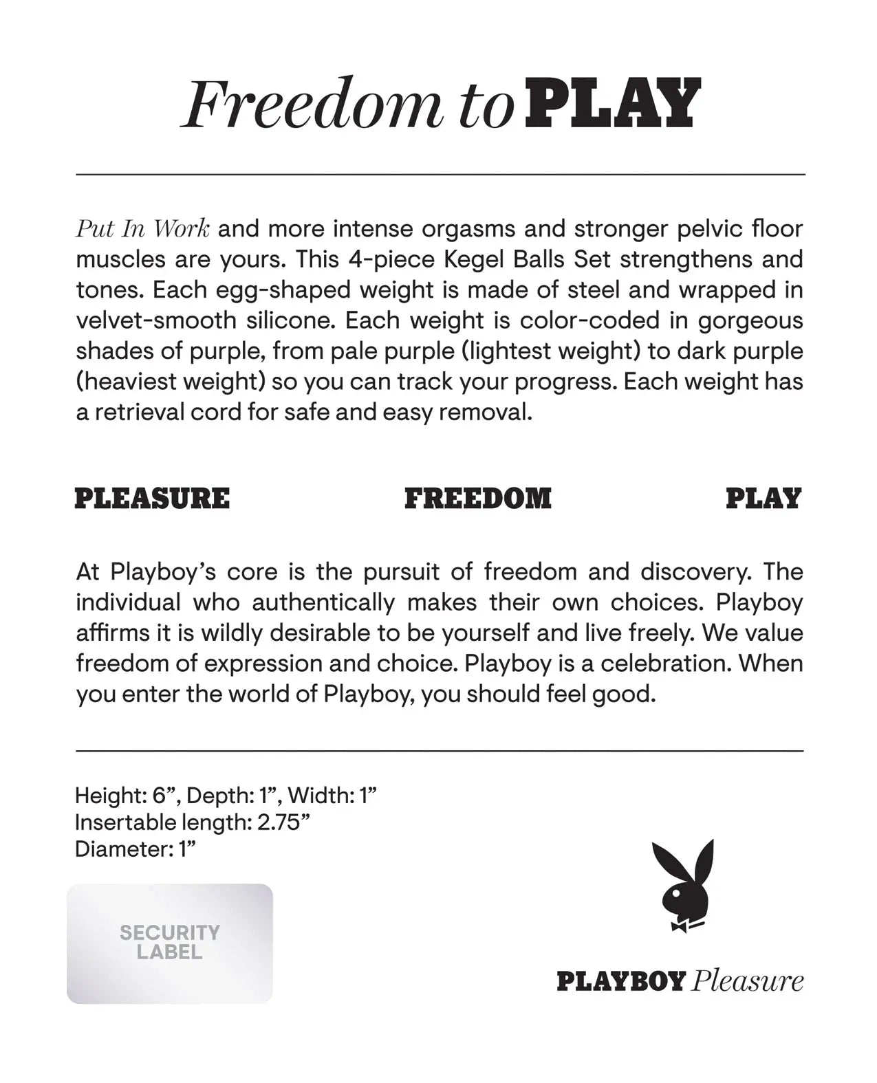 Playboy Pleasure Put In Work Kegel Set - Acai/Ombre Playboy