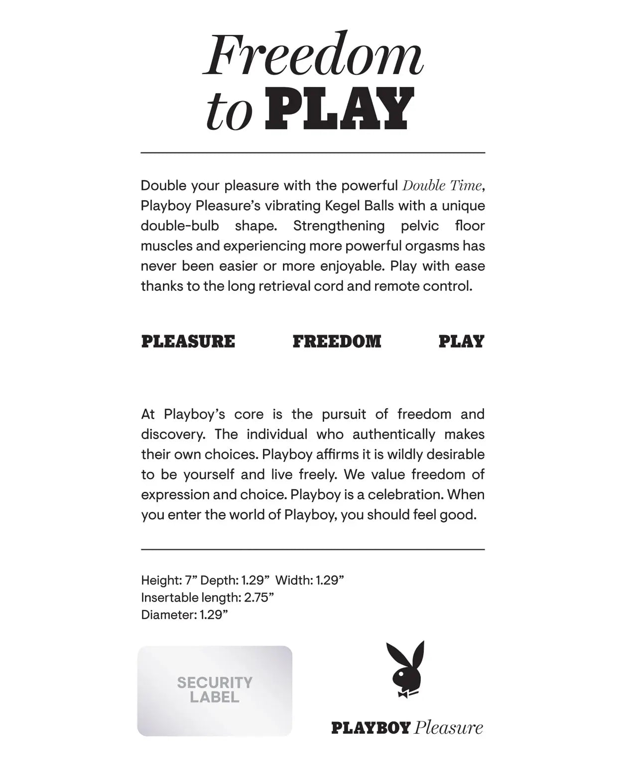 Playboy Pleasure Double Time Kegel Balls - Acai Playboy
