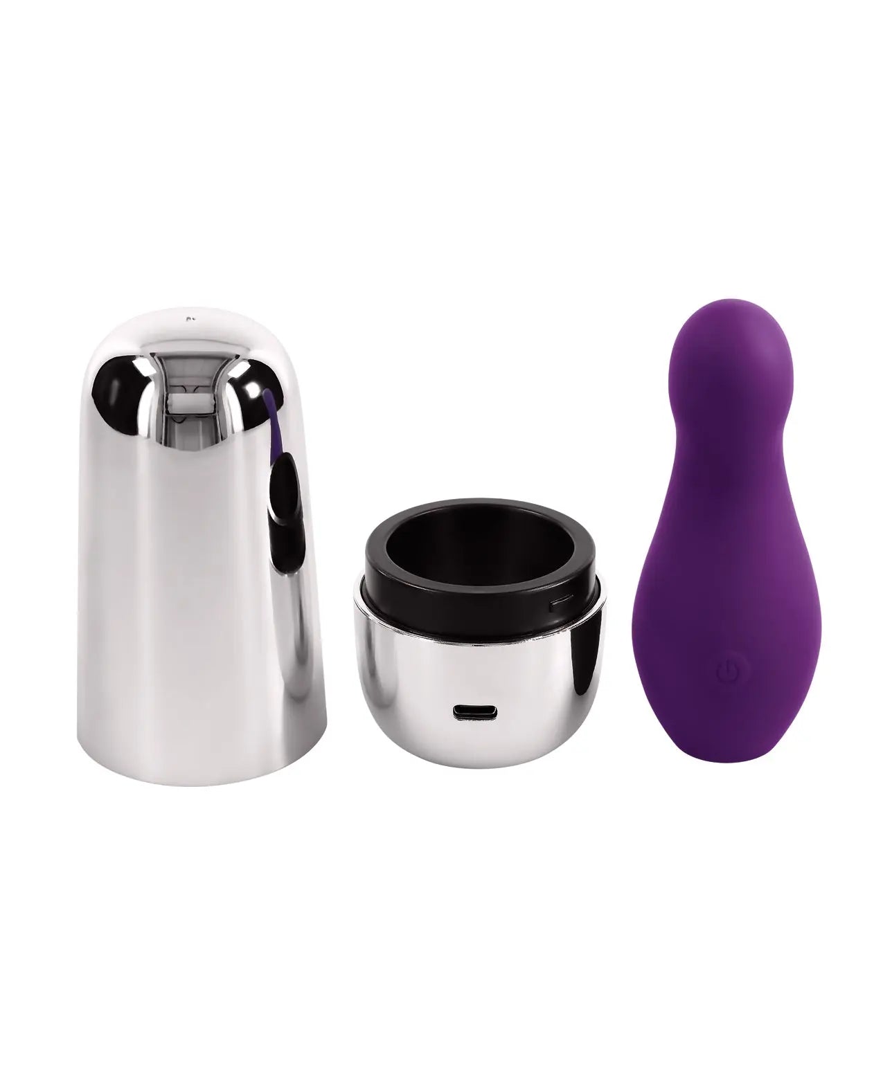 Playboy Pleasure The Jet Set Vibrator - Acai/Silver Playboy