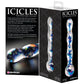 Icicles No. 8 Hand Blown Glass Massager - Clear with Inside Blue Swirls