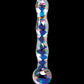 Icicles No. 8 Hand Blown Glass Massager - Clear with Inside Blue Swirls