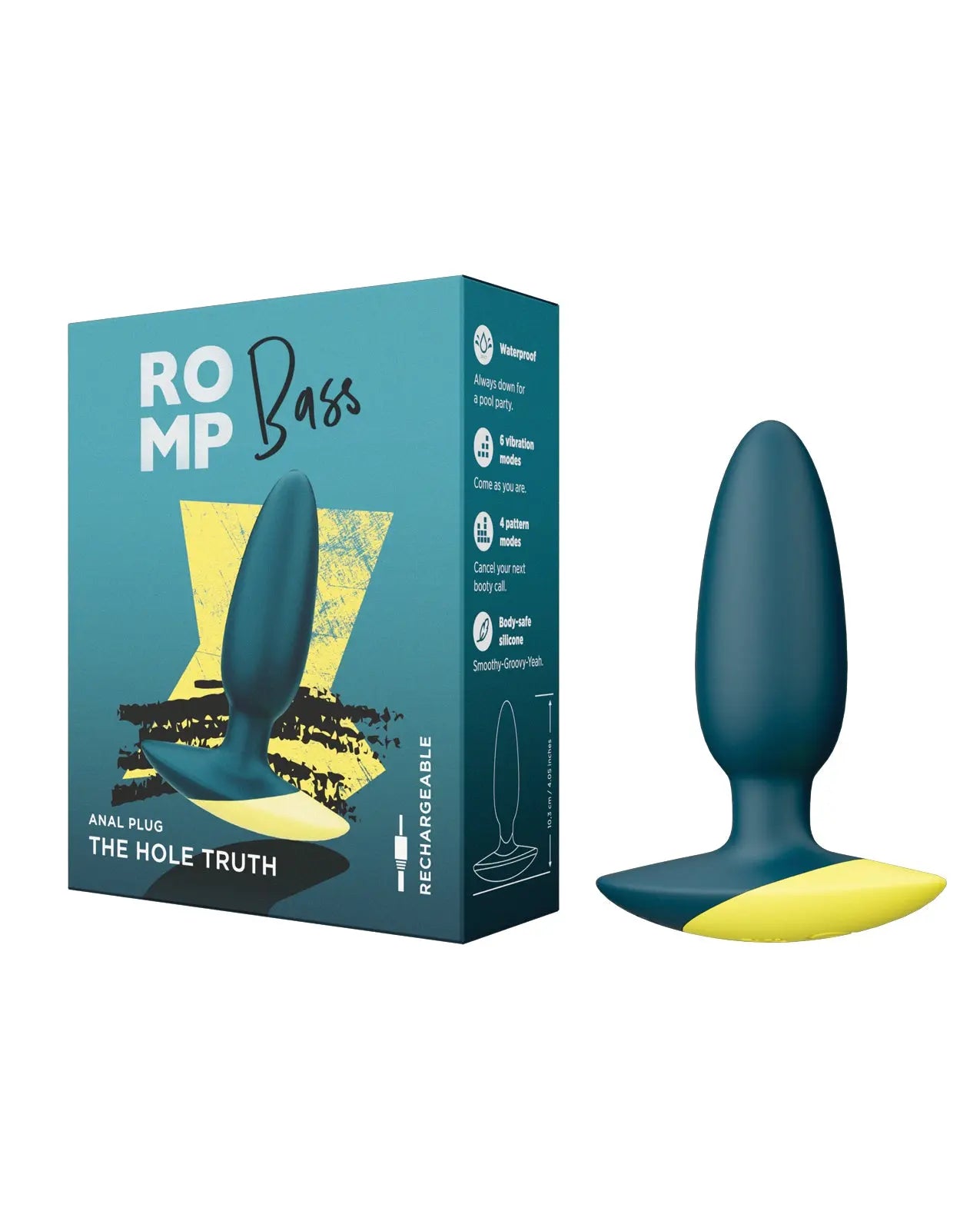 ROMP Bass Vibrating Anal Plug - Teal ROMP