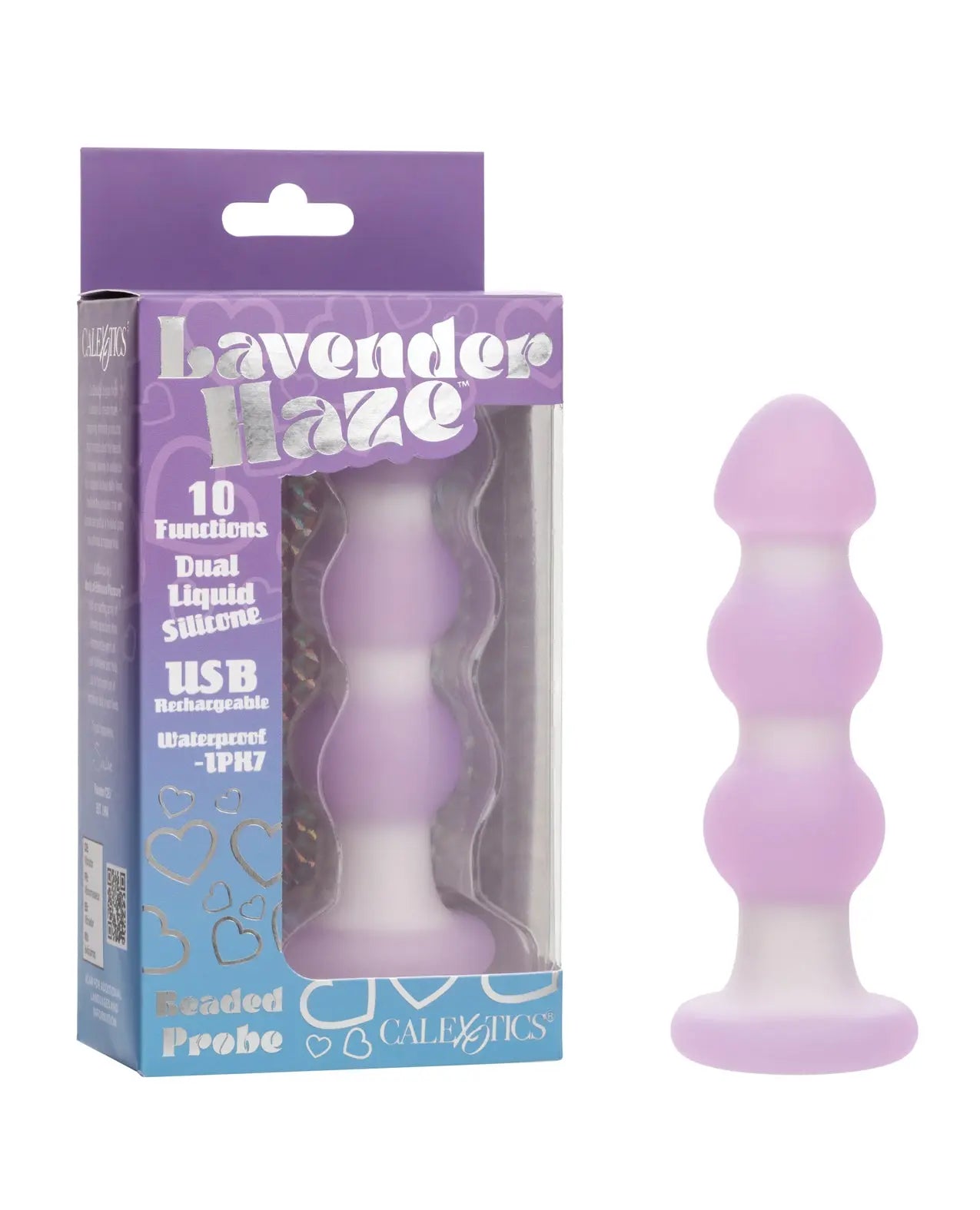 Lavender Haze Beaded Anal Probe - Lavender/White Lavender Haze