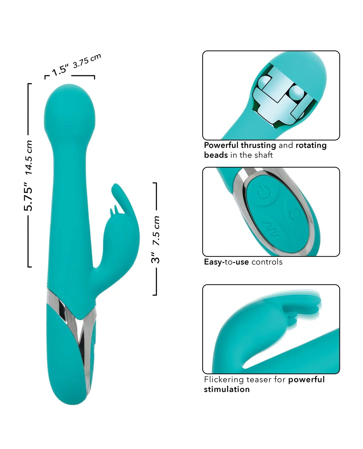 Enchanted Oscillate Vibrator - Turquoise Blue Enchanted