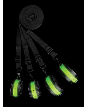 Shots Ouch Bed Bindings Restraint Kit - Glow in the Dark Ouch