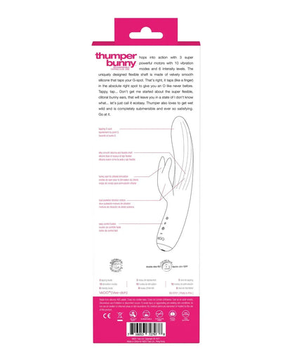 VeDO Thumper Bunny Rechargeable Dual Vibe - Pretty in Pink VeDO