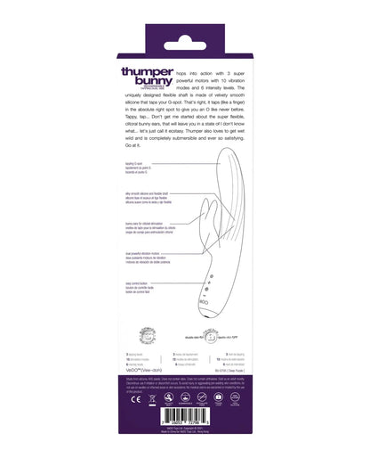 VeDO Thumper Bunny Rechargeable Dual Vibe - Deep Purple VeDO