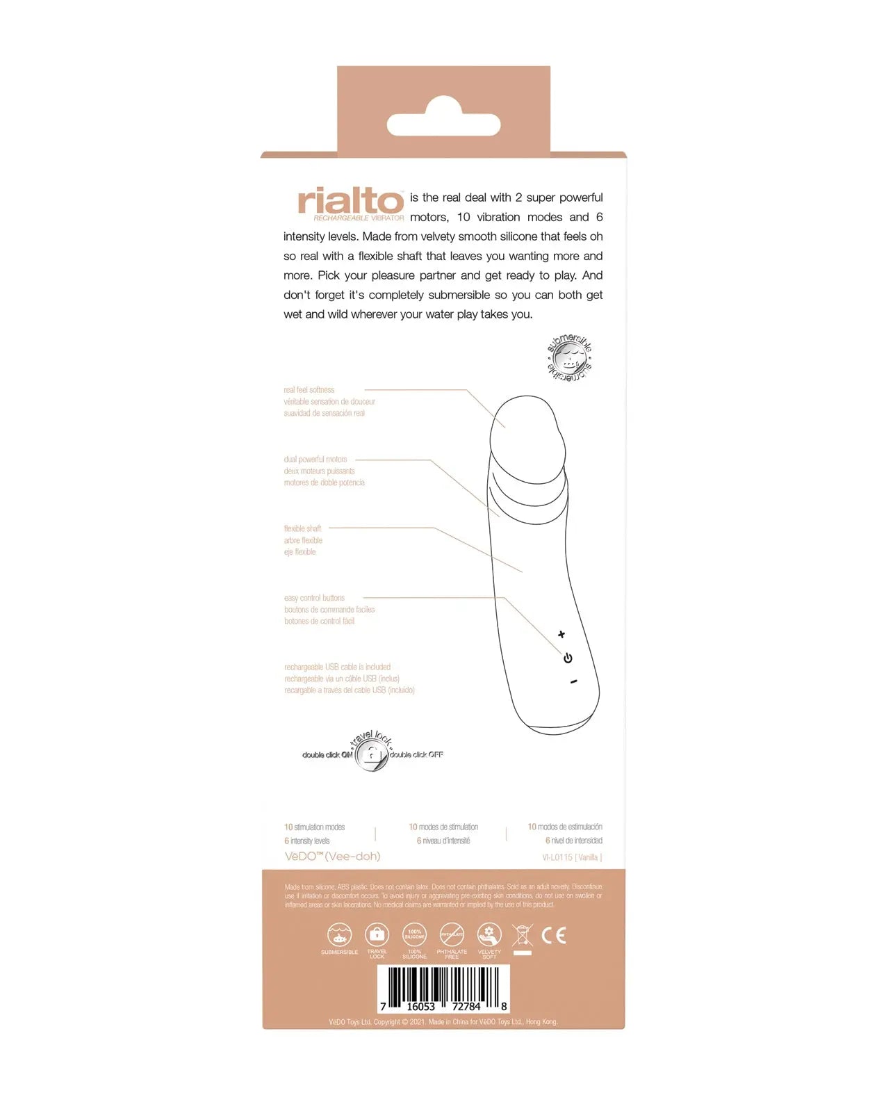 VeDO Rialto Rechargeable Vibe - Vanilla VeDO