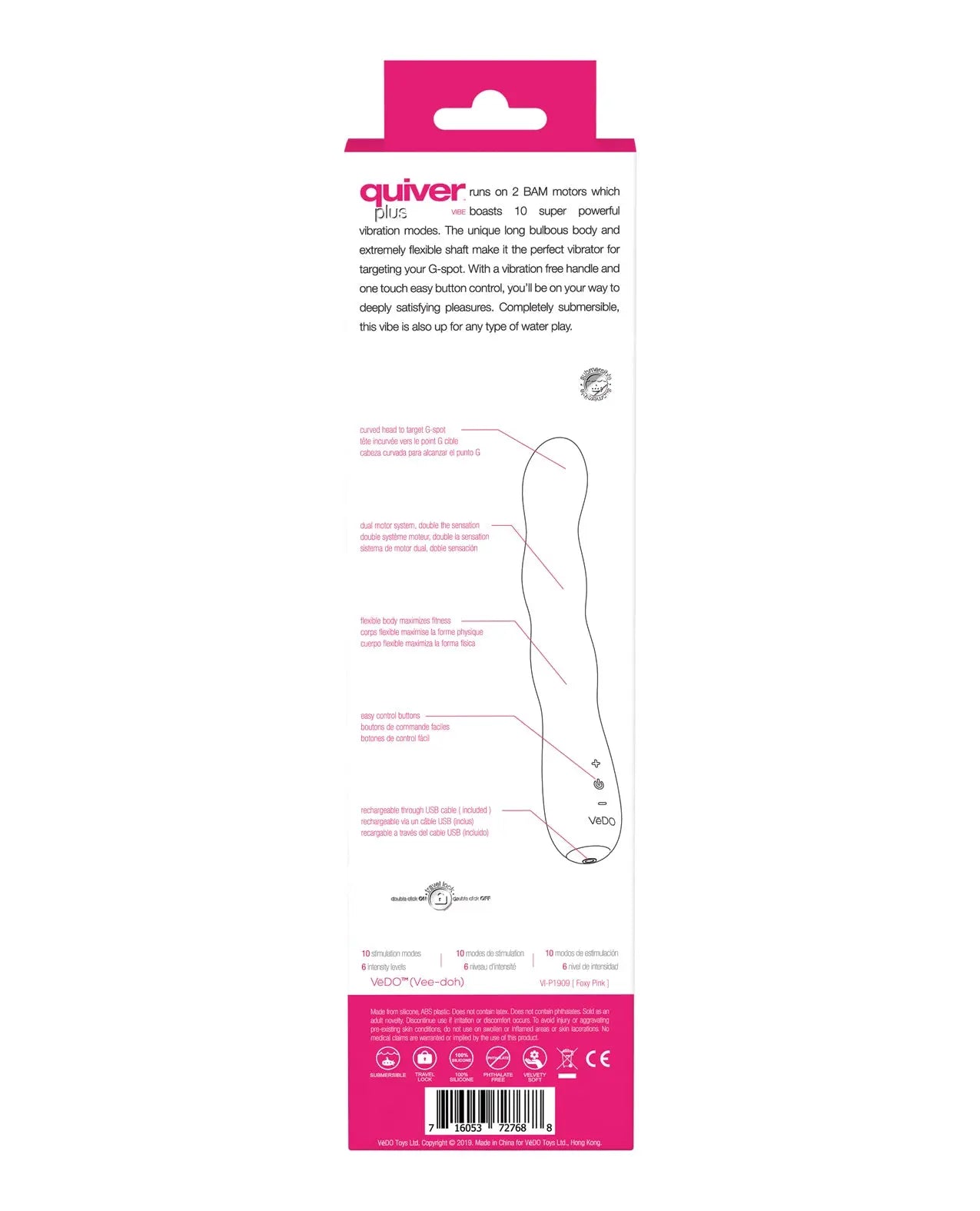 VeDO Quiver Plus Rechargeable Vibe VeDO