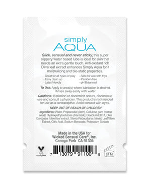 Wicked Sensual Care Simply Aqua Water Based Lubricant Wicked Sensual Care