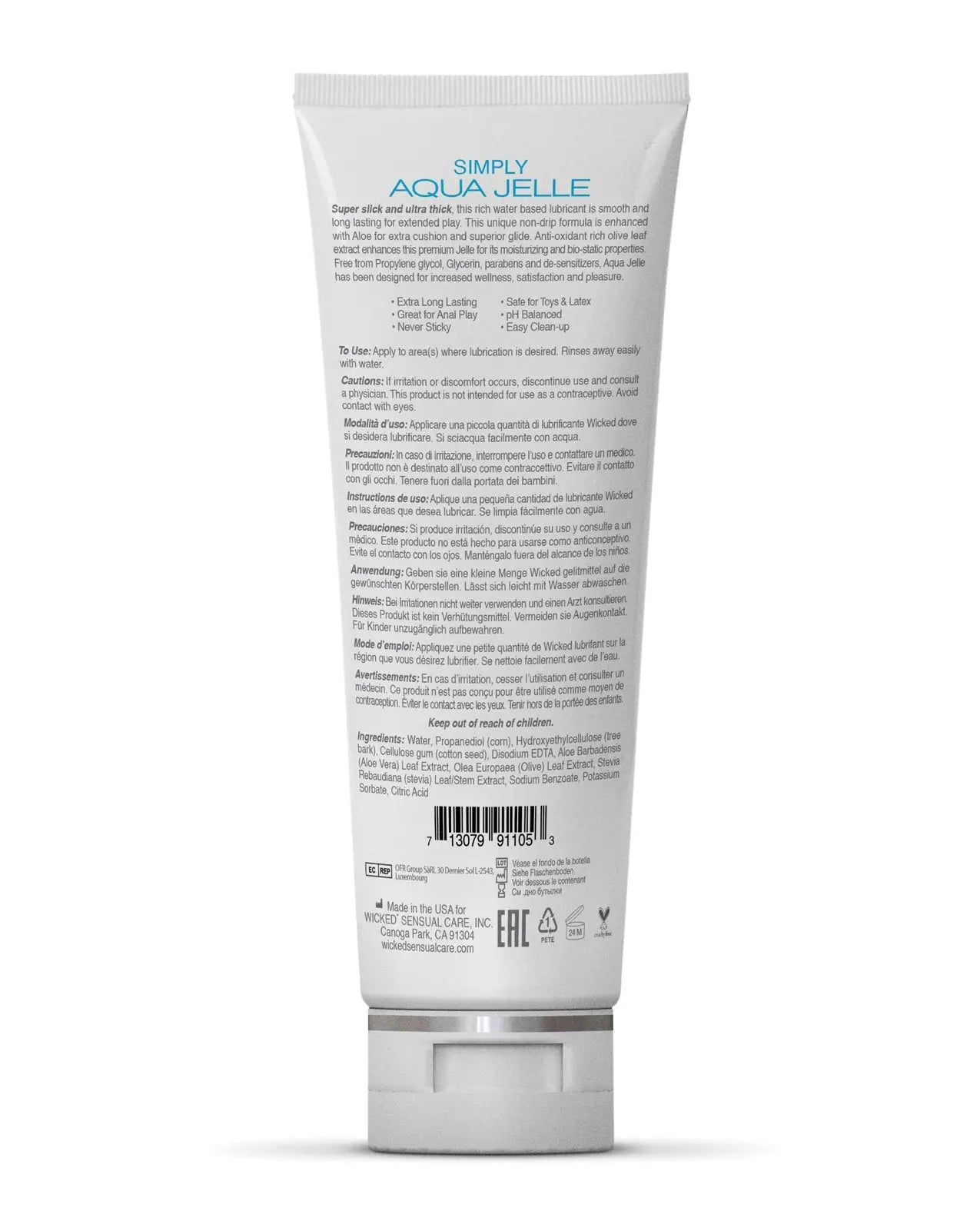 Wicked Sensual Care Simply Aqua Jelle Water-based Lubricant Wicked Sensual Care