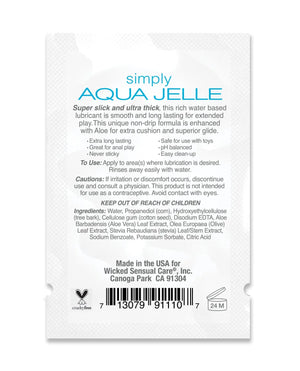Wicked Sensual Care Simply Aqua Jelle Water Based Lubricant Wicked Sensual Care