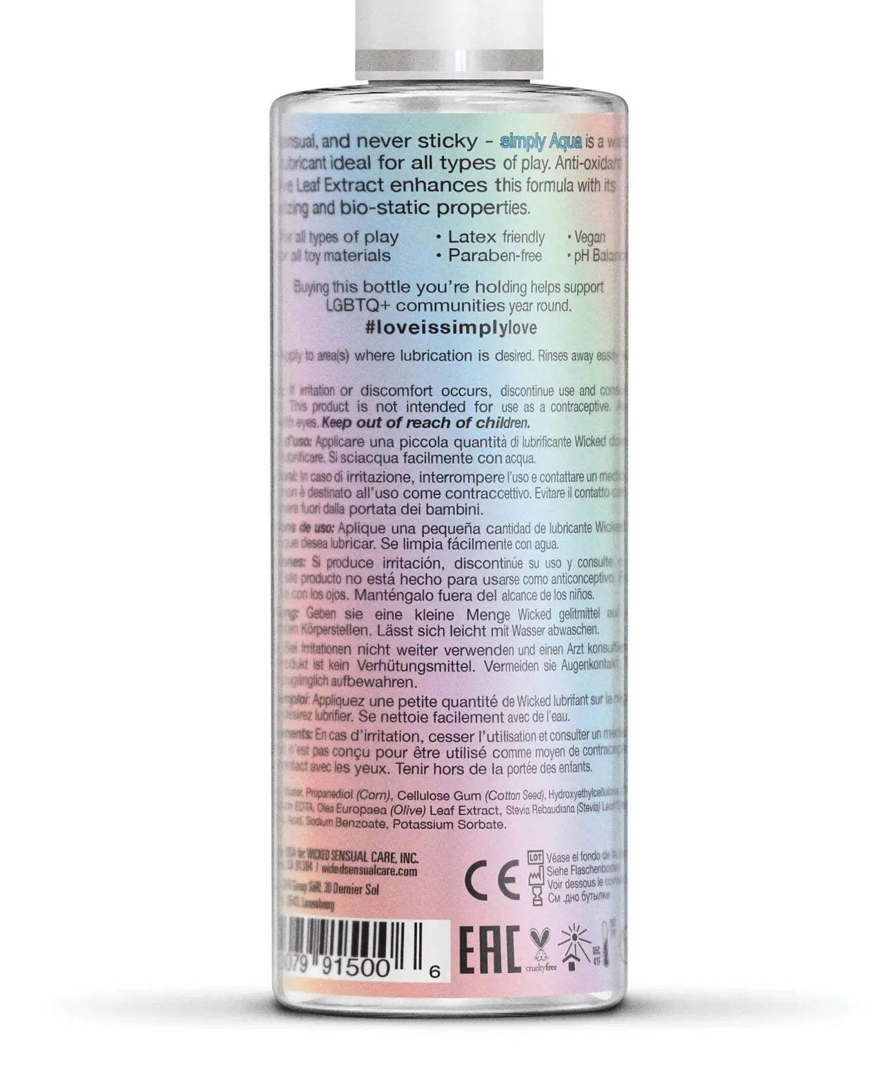 Wicked Sensual Care Simply Aqua Special Edition Water Based Lubricant Wicked Sensual Care