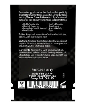 Wicked Sensual Care Hypoallergenic Aqua Sensitive Water Based Lubricant Wicked Sensual Care