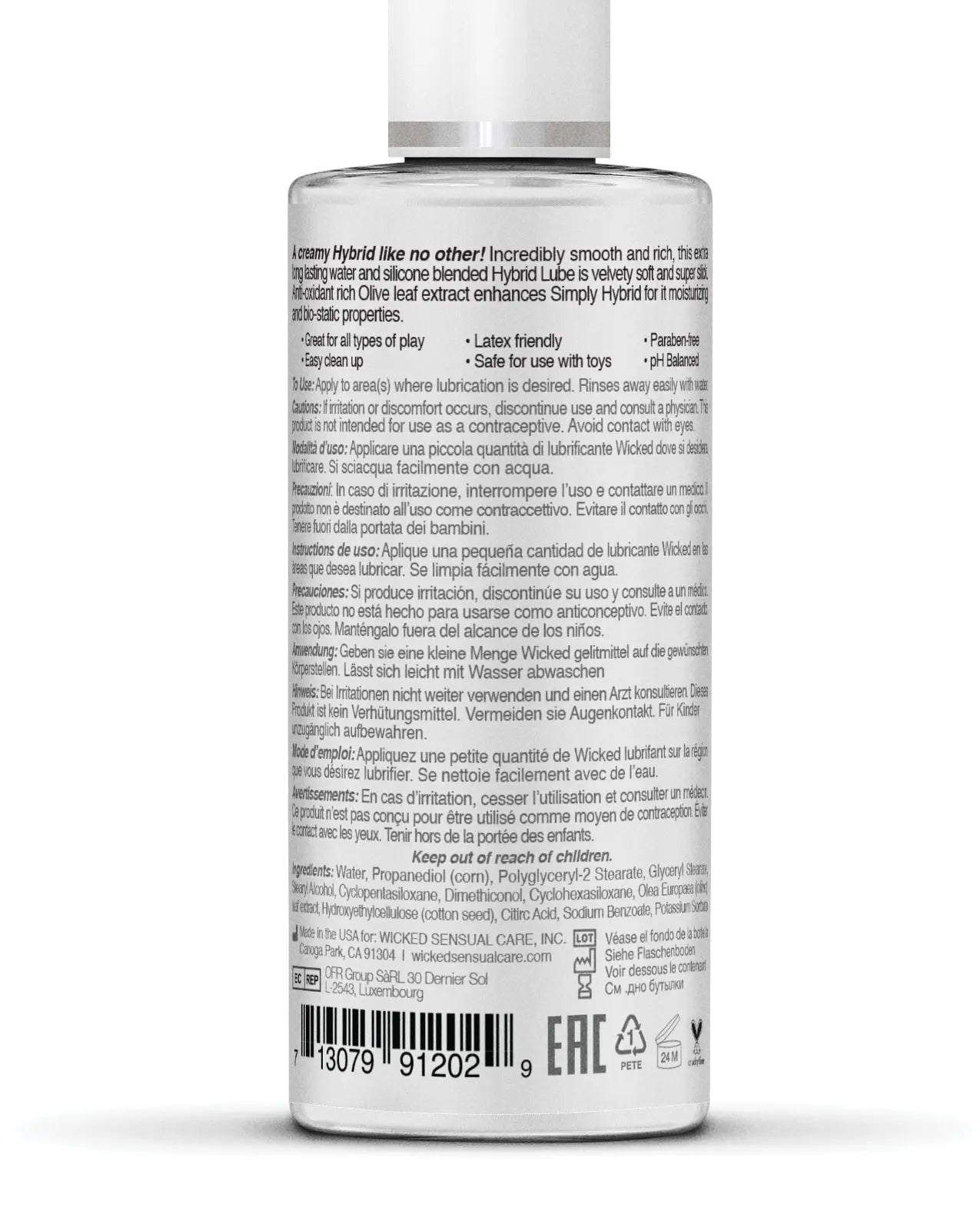 Wicked Sensual Care Simply Hybrid Lubricant Wicked Sensual Care