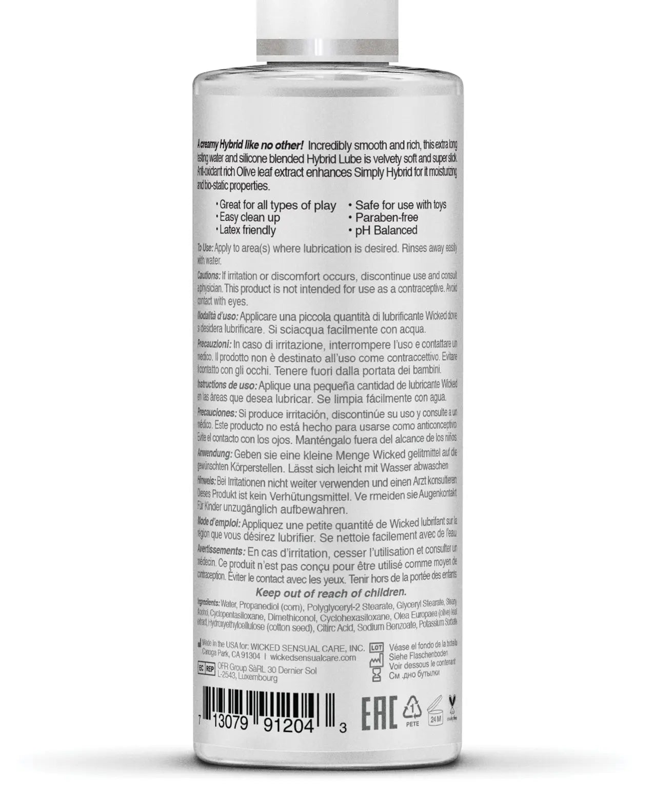 Wicked Sensual Care Simply Hybrid Lubricant Wicked Sensual Care
