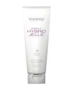 Tube of Wicked Sensual Care Simply Hybrid Jelle water and silicone personal lubricant on a white background