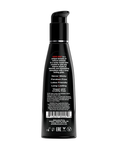 Wicked Sensual Care Aqua Heat Warming Water Based Lubricant - 4 oz
