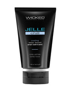 Black tube of Wicked Sensual Care Jelle Chill water-based cooling anal lubricant on a white background