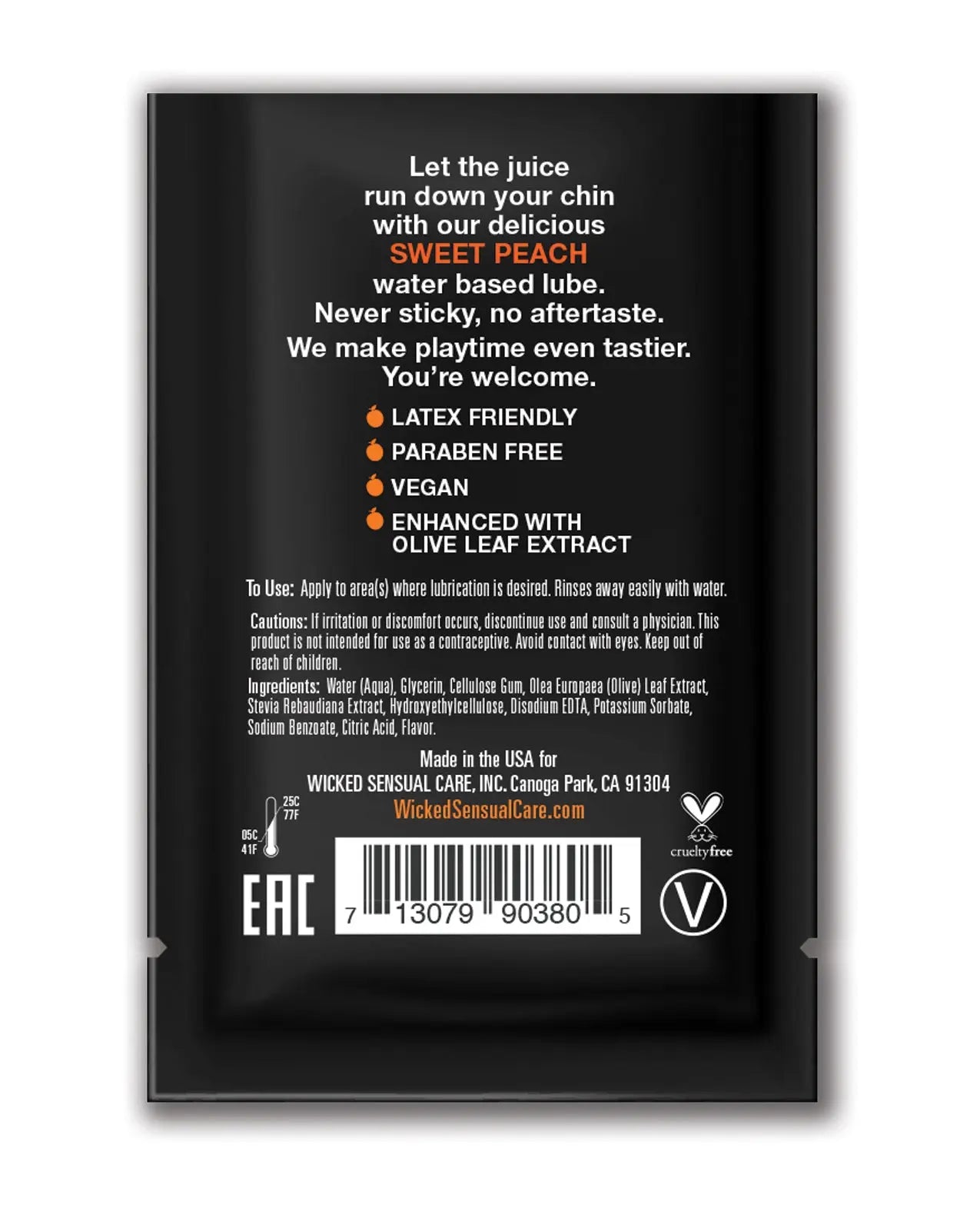 Wicked Sensual Care Waterbased Lubricant - Sweet Peach Wicked Sensual Care